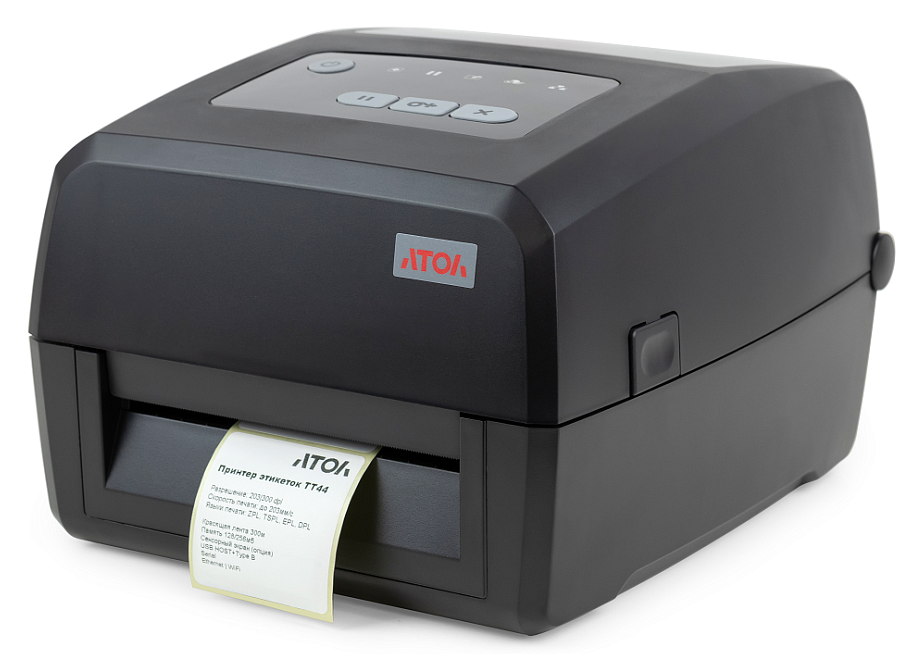 Принтер этикеток АТОЛ ТТ44 (термотрансферный, 203 dpi, OTG, LCD, USB, RS-232, Ethernet, ширина печати 108 мм, скорость печати 203 мм/сек)