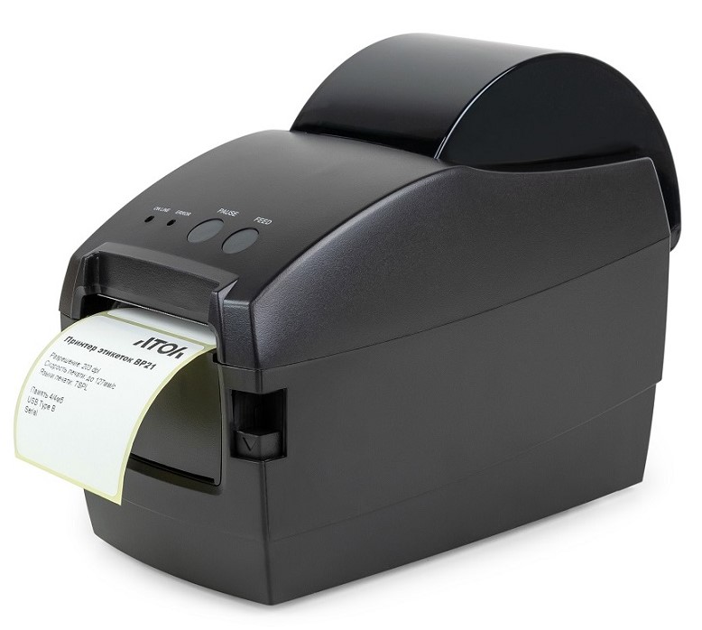 Принтер этикеток АТОЛ BP21 (термопечать, 203 dpi, USB, RS-232, ширина печати 54 мм, скорость печати 127 мм/сек)