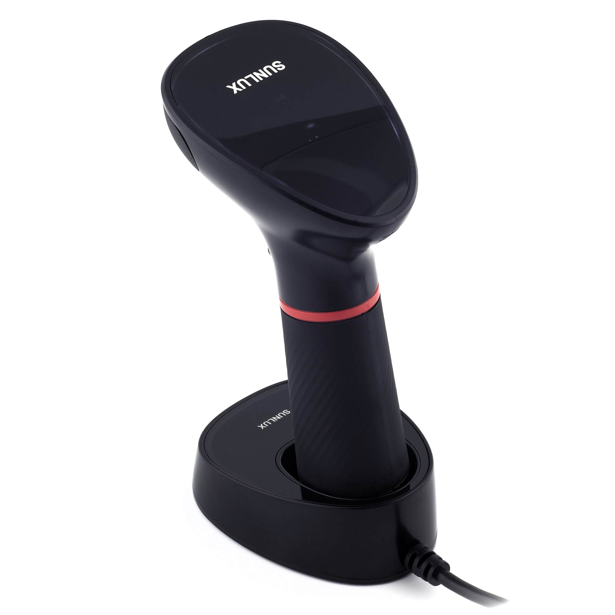 Беспроводной сканер штрихкода SUNLUX XL-9610 (2D, черный, USB, Bluetooth, c подставкой)