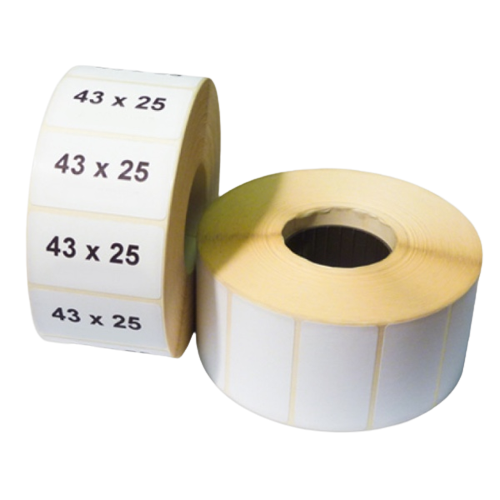 Этикетки 43x25, намотка 1000, d втулки 40, полуглянец