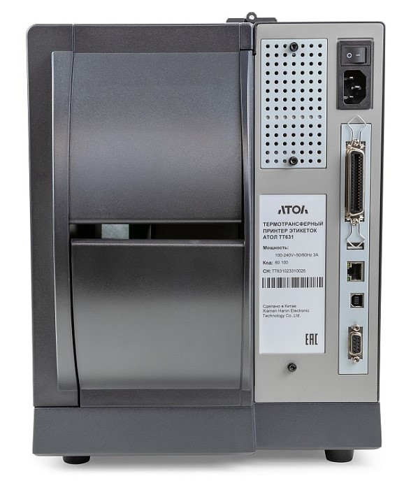 Принтер этикеток АТОЛ ТТ631 (термотрансферный, 300 dpi, USB, RS-232, Ethernet, ширина печати 104 мм, скорость печати 203 мм/сек)