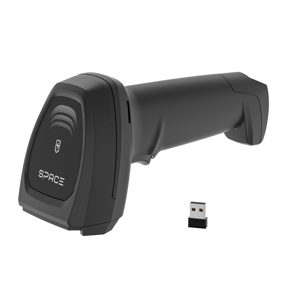Сканер штрихкода SPACE 2024-2D-BT ручной, беспроводной, USB (черный)