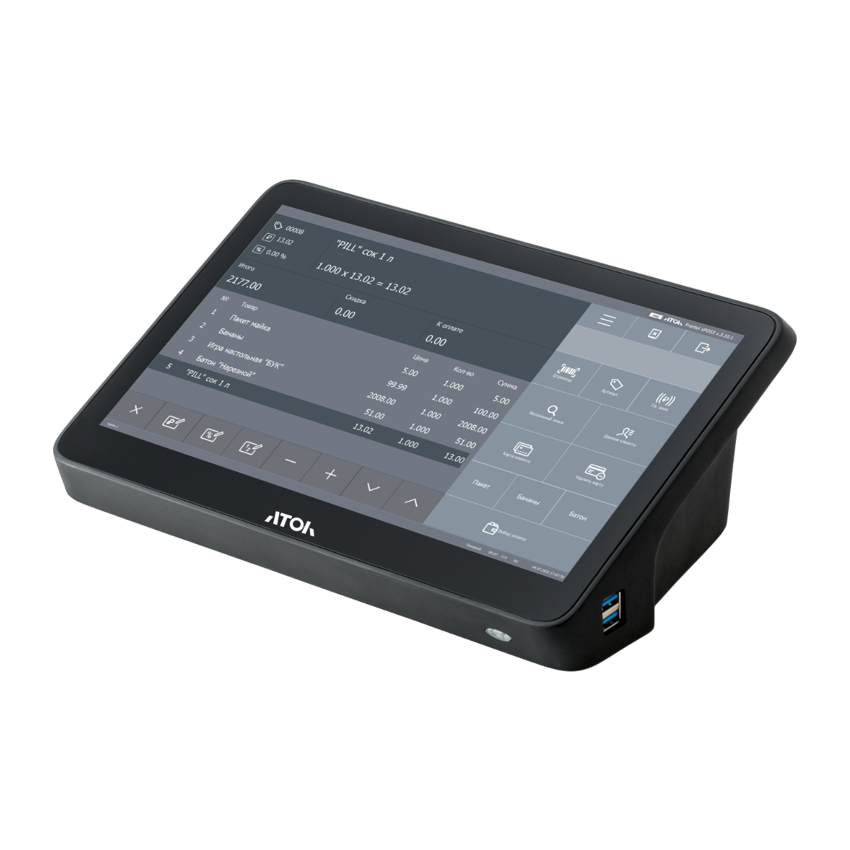 Сенсорный терминал АТОЛ Optima V8 (11.6", N100, 8 ГБ DDR4, SSD 128 Гб M.2, с АКБ)