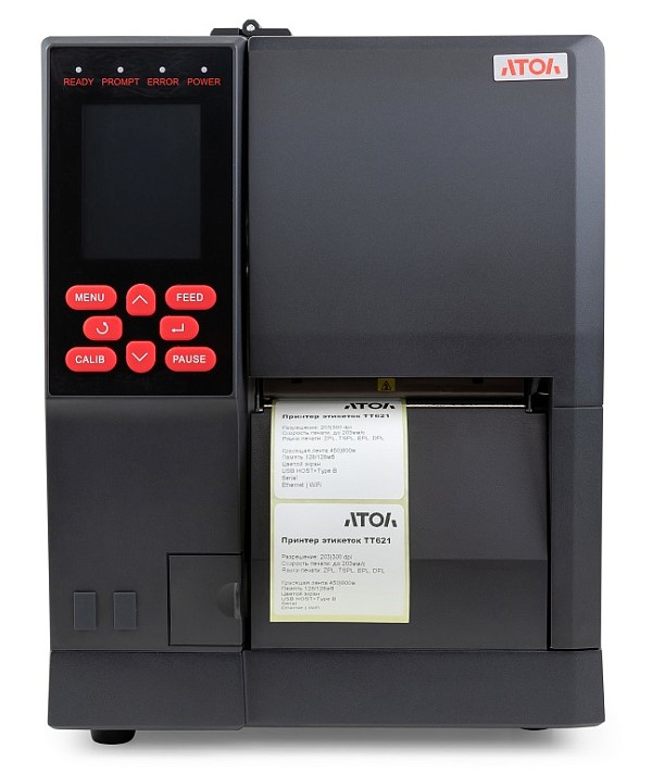 Принтер этикеток АТОЛ ТТ621 (термотрансферный, 300 dpi, USB, RS-232, Ethernet, ширина печати 104 мм, скорость печати 150 мм/сек)