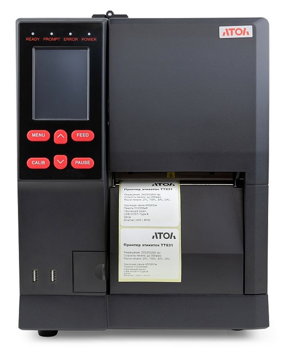 Принтер этикеток АТОЛ ТТ631 (термотрансферный, 600 dpi, USB, RS-232, Ethernet, ширина печати 104 мм, скорость печати 101 мм/сек)
