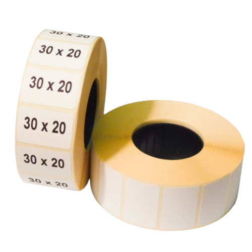 Этикетки 30x20, намотка 2000, d втулки 40, полуглянец