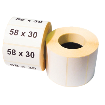 Этикетки 58x30, намотка 900, d втулки 40, полуглянец